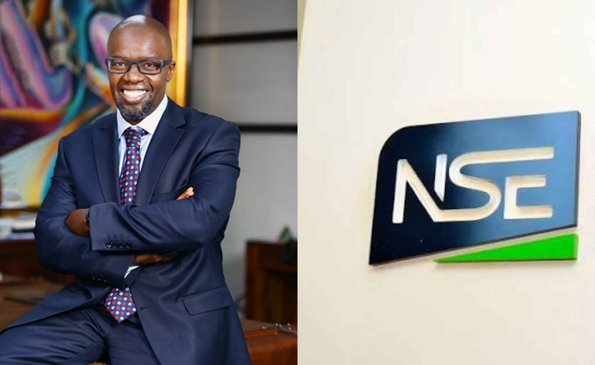 Collage photo of Tom Mulwa and NSE Logo.